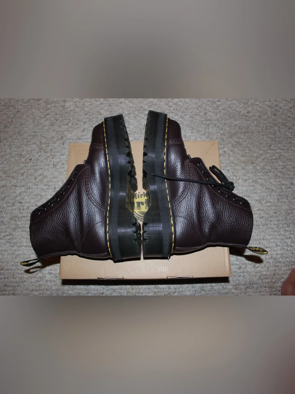Dr. Martens burgundy Sinclair Leather Lace-Up/Zip Boots